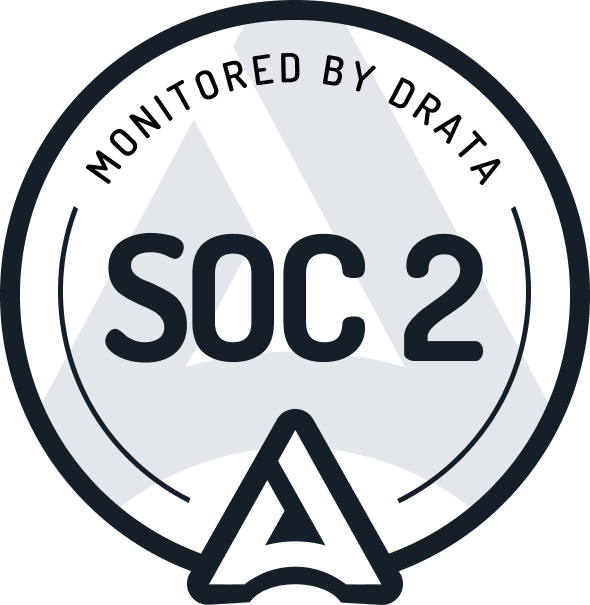 Monitored by Drata SOC 2 Logo